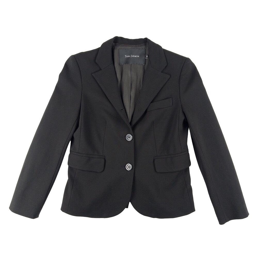 Tara Jarmon Tailored Blazer Womens FR 36 US 4 Black Luxury Work Made in France